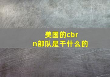 美国的cbr n部队是干什么的